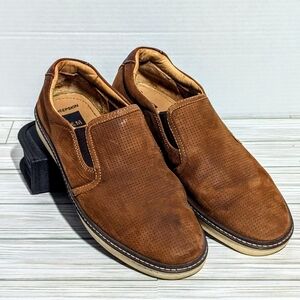 Johnston & Murphy McCuffy Slip On Dress Shoes Light Tan Oiled Full Grain Leather